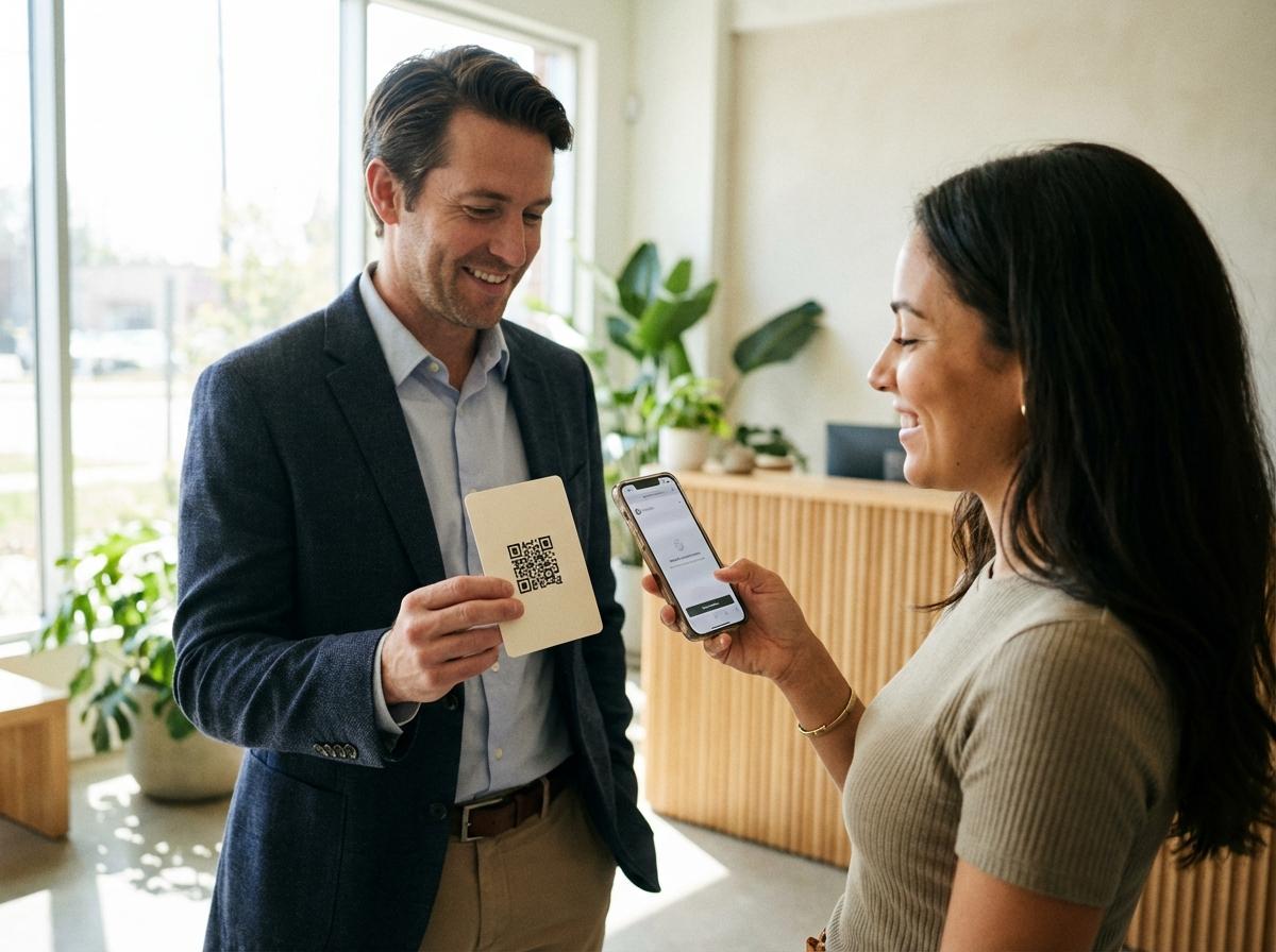 QR-kode bruges i fysisk miljø til at sende trafik til web.